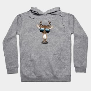 Cute Baby Reindeer Wearing Sunglasses Hoodie